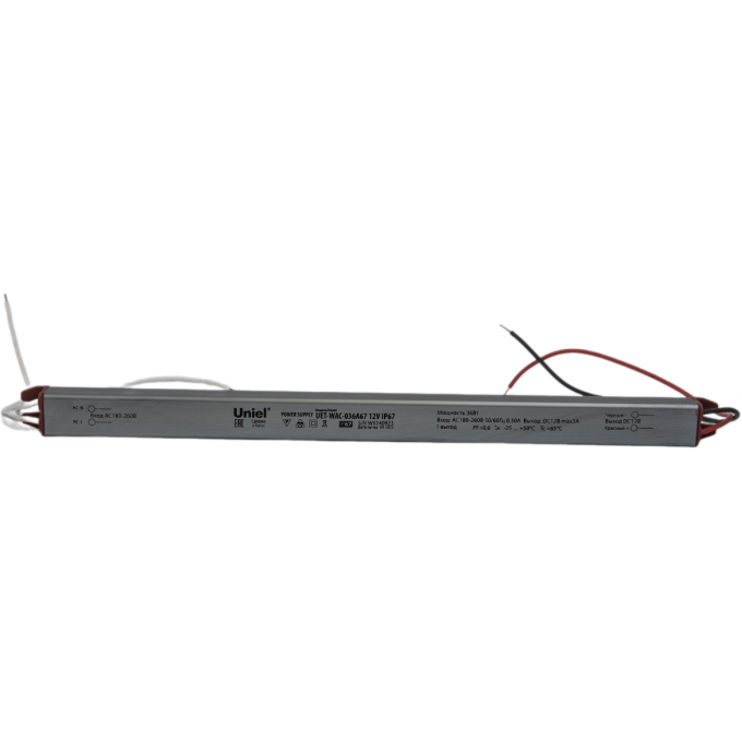 Блок питания UNIEL UET-WAC-036A67 12V IP67 ультратонкий UL-00010254 Блок питания UNIEL UET-WAC-036A67 12V IP67 ультратонкий UL-00010254