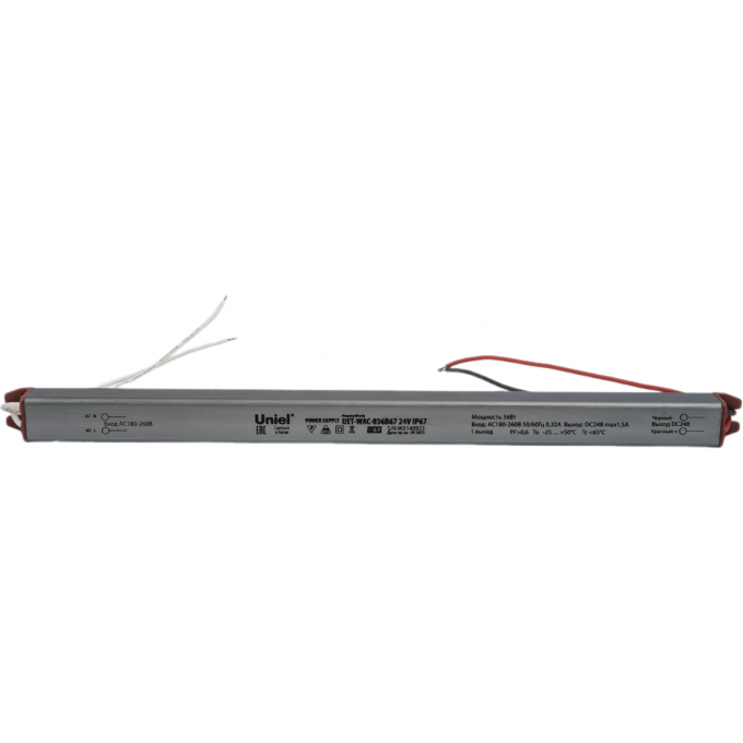 Блок питания UNIEL UET-WAC-036B67 24V IP67 ультратонкий UL-00010255 Блок питания UNIEL UET-WAC-036B67 24V IP67 ультратонкий UL-00010255