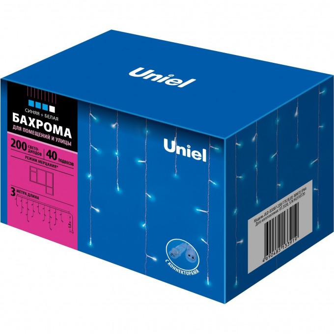 Гирлянда UNIEL ULD-B3007-200/TTK BLUE-WHITE IP44 UL-00007210 Гирлянда UNIEL ULD-B3007-200/TTK BLUE-WHITE IP44 UL-00007210