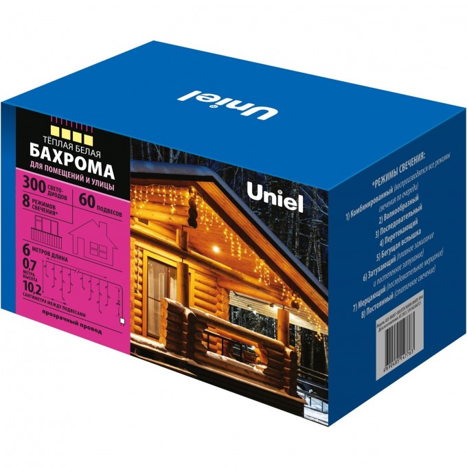 Гирлянда UNIEL ULD-B6007-300/DTA WARM WHITE IP44 UL-00008554 Гирлянда UNIEL ULD-B6007-300/DTA WARM WHITE IP44 UL-00008554
