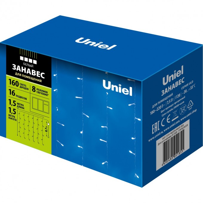 Гирлянда UNIEL ULD-C1515-160/DTA WHITE IP20 06738 Гирлянда UNIEL ULD-C1515-160/DTA WHITE IP20 06738