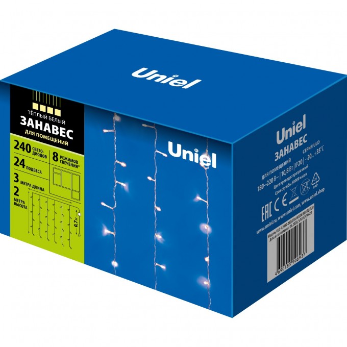 Гирлянда UNIEL ULD-C2030-240/DTA WARM WHITE IP20 UL-00003680 Гирлянда UNIEL ULD-C2030-240/DTA WARM WHITE IP20 UL-00003680