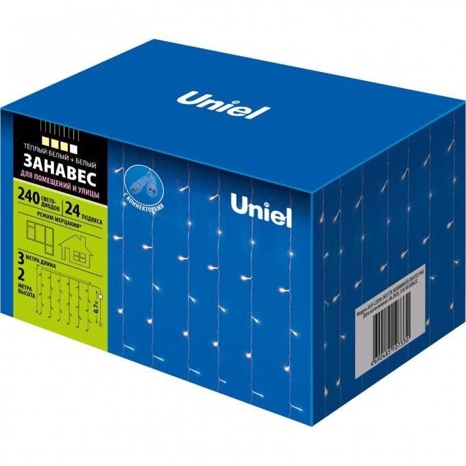 Гирлянда UNIEL ULD-C2030-240/TTK WARMWHITE-WHITE IP44 UL-00003950 Гирлянда UNIEL ULD-C2030-240/TTK WARMWHITE-WHITE IP44 UL-00003950