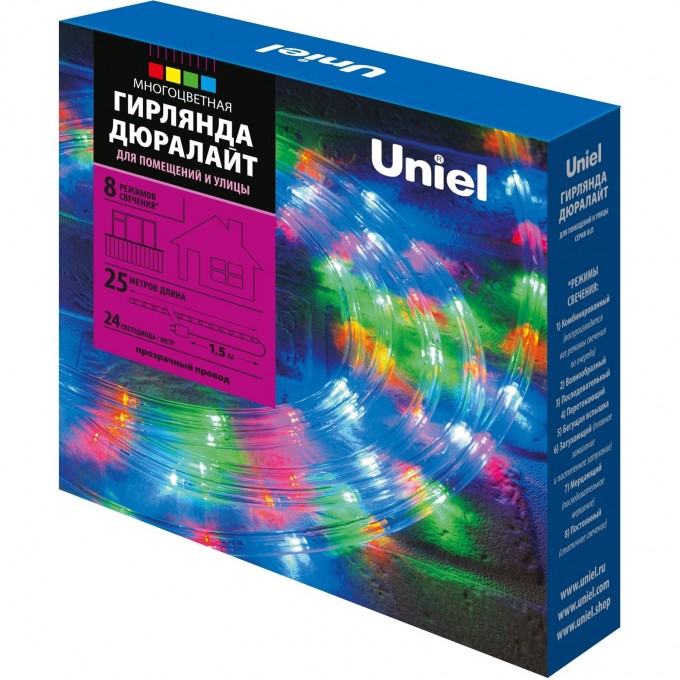 Гирлянда UNIEL ULD-D50 25M/С08 IP44 MULTI UL-00008574 Гирлянда UNIEL ULD-D50 25M/С08 IP44 MULTI UL-00008574