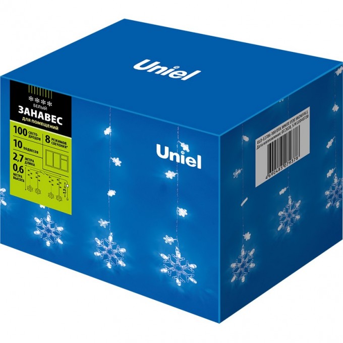 Гирлянда UNIEL ULD-E2706-100/DTA WHITE IP20 SNOWFALL 11129 Гирлянда UNIEL ULD-E2706-100/DTA WHITE IP20 SNOWFALL 11129