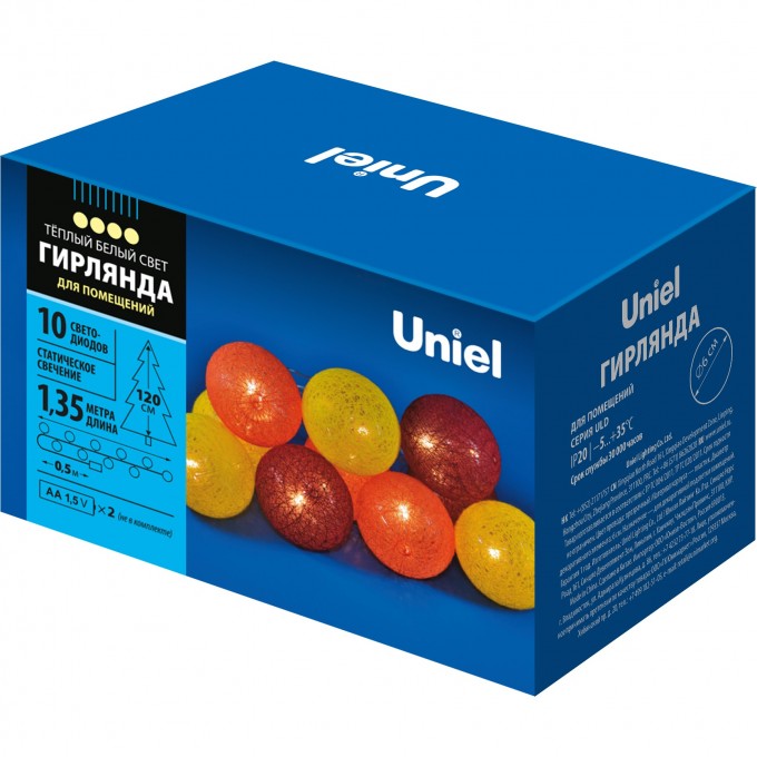 Гирлянда UNIEL ULD-S0135-010/STB/2AA WARM WHITE IP20 TANGLES-3 UL-00008668 Гирлянда UNIEL ULD-S0135-010/STB/2AA WARM WHITE IP20 TANGLES-3 UL-00008668