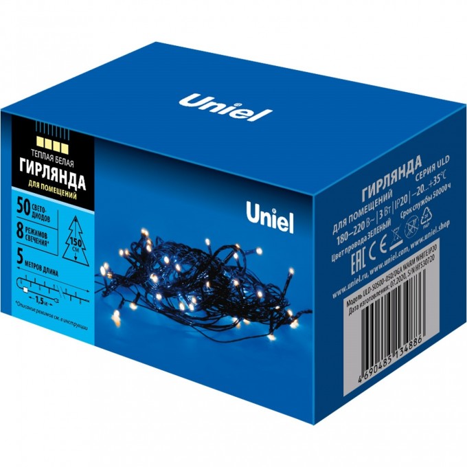 Гирлянда UNIEL ULD-S0500-050/DGA WARM WHITE IP20 UL-00007304 Гирлянда UNIEL ULD-S0500-050/DGA WARM WHITE IP20 UL-00007304