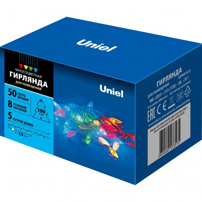 Гирлянда UNIEL ULD-S0500-050/DTA MULTI IP20 PINE CONES-1 UL-00007194 Гирлянда UNIEL ULD-S0500-050/DTA MULTI IP20 PINE CONES-1 UL-00007194
