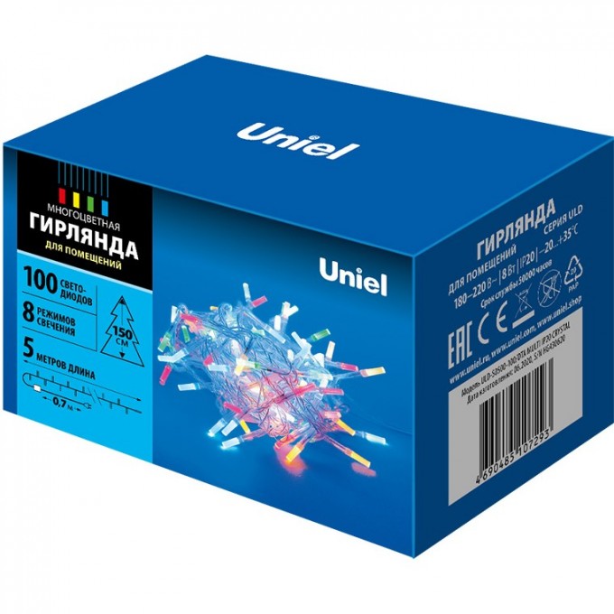 Гирлянда UNIEL ULD-S0500-100/DTA MULTI IP20 CRYSTAL UL-00003948 Гирлянда UNIEL ULD-S0500-100/DTA MULTI IP20 CRYSTAL UL-00003948