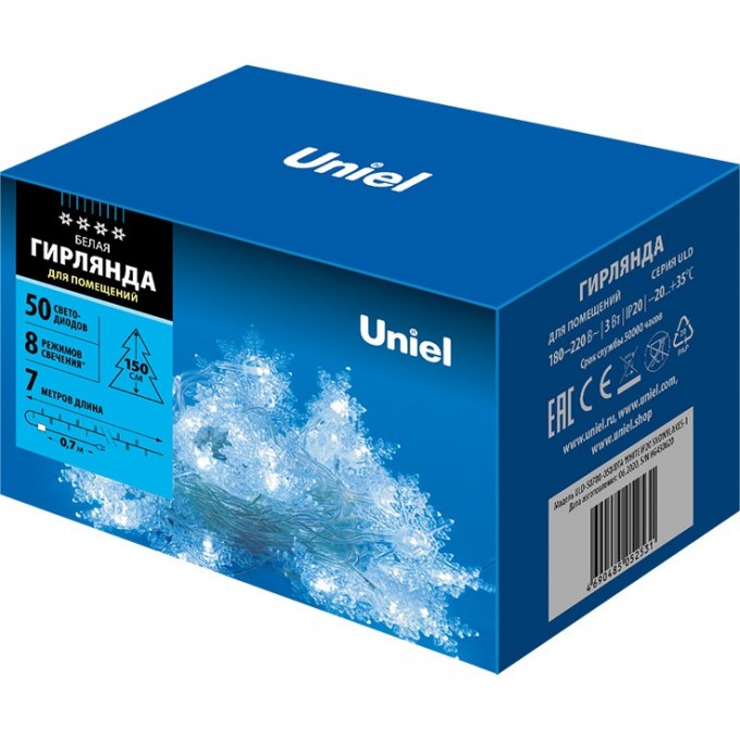 Гирлянда UNIEL ULD-S0700-050/DTA WHITE IP20 SNOWFLAKES-1 07930 Гирлянда UNIEL ULD-S0700-050/DTA WHITE IP20 SNOWFLAKES-1 07930