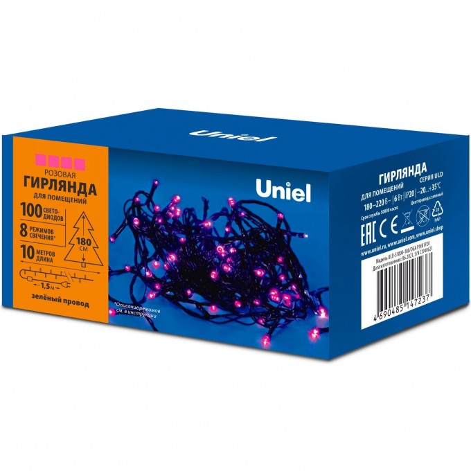 Гирлянда UNIEL ULD-S1000-100/DGA PINK IP20 UL-00008406 Гирлянда UNIEL ULD-S1000-100/DGA PINK IP20 UL-00008406