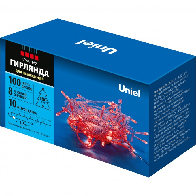 Гирлянда UNIEL ULD-S1000-100/DTA RED IP20 UL-00008666 Гирлянда UNIEL ULD-S1000-100/DTA RED IP20 UL-00008666