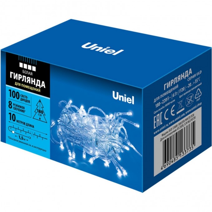 Гирлянда UNIEL ULD-S1000-100/DTA WHITE IP20 UL-00007201 Гирлянда UNIEL ULD-S1000-100/DTA WHITE IP20 UL-00007201