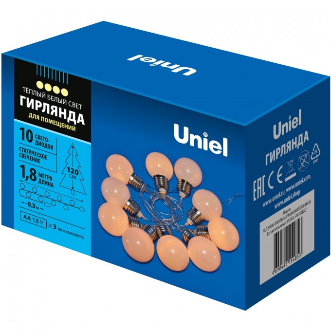 Гирлянда UNIEL ULD-S1800-010/STB/3AA WARM WHITE IP20 BULBS UL-00008421 Гирлянда UNIEL ULD-S1800-010/STB/3AA WARM WHITE IP20 BULBS UL-00008421