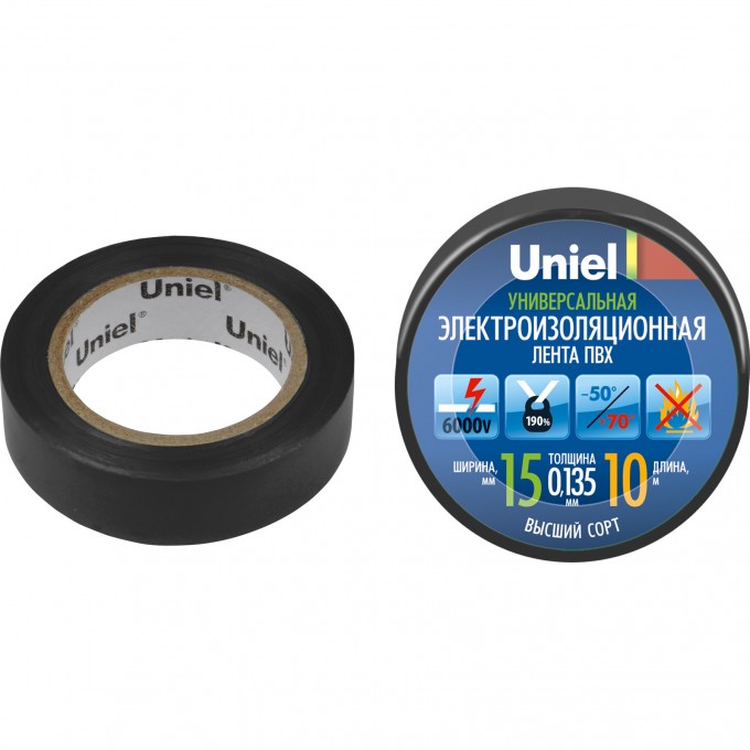 Изоляционная лента UNIEL UIT-135P 10/15/01 BLK 04510 Изоляционная лента UNIEL UIT-135P 10/15/01 BLK 04510