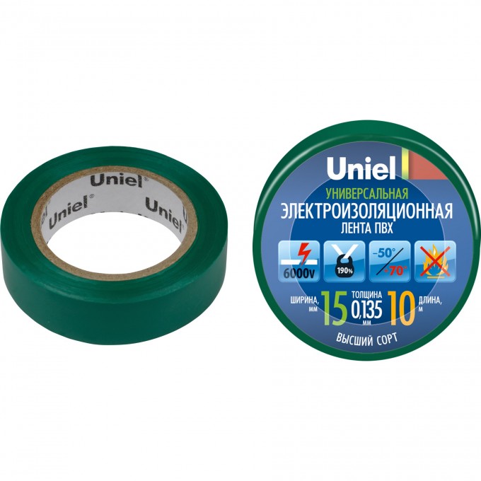 Изоляционная лента UNIEL UIT-135P 10/15/01 GRN 04512 Изоляционная лента UNIEL UIT-135P 10/15/01 GRN 04512
