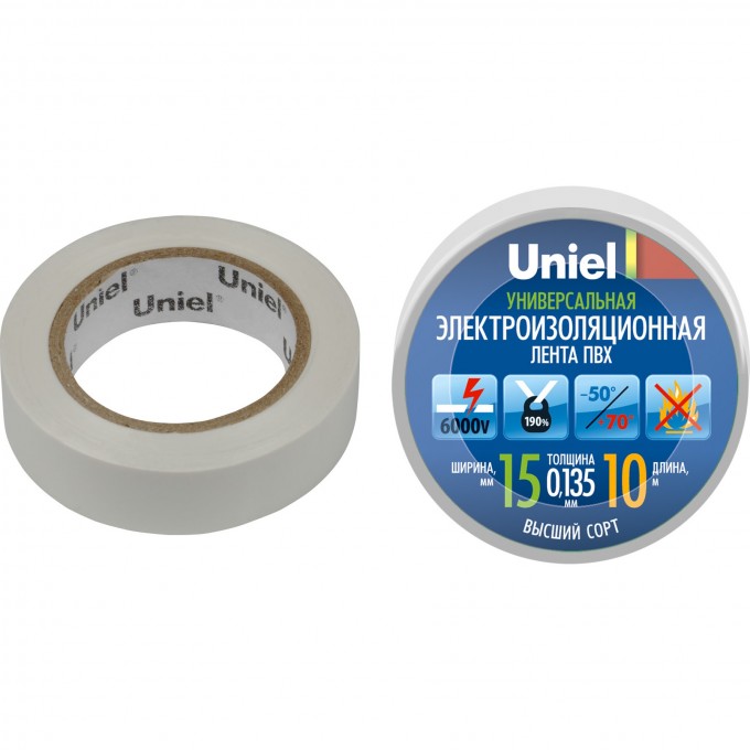Изоляционная лента UNIEL UIT-135P 10/15/01 WHT 04514 Изоляционная лента UNIEL UIT-135P 10/15/01 WHT 04514