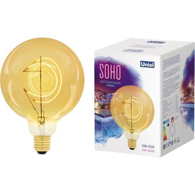 Лампа светодиодная UNIEL LED-SF02-5W/SOHO/E27/CW GOLDEN GLS77GO UL-00007625 Лампа светодиодная UNIEL LED-SF02-5W/SOHO/E27/CW GOLDEN GLS77GO UL-00007625