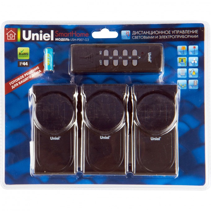 Пульт UNIEL USH-P007-G3-1000W-25M BLACK 04465 Пульт UNIEL USH-P007-G3-1000W-25M BLACK 04465