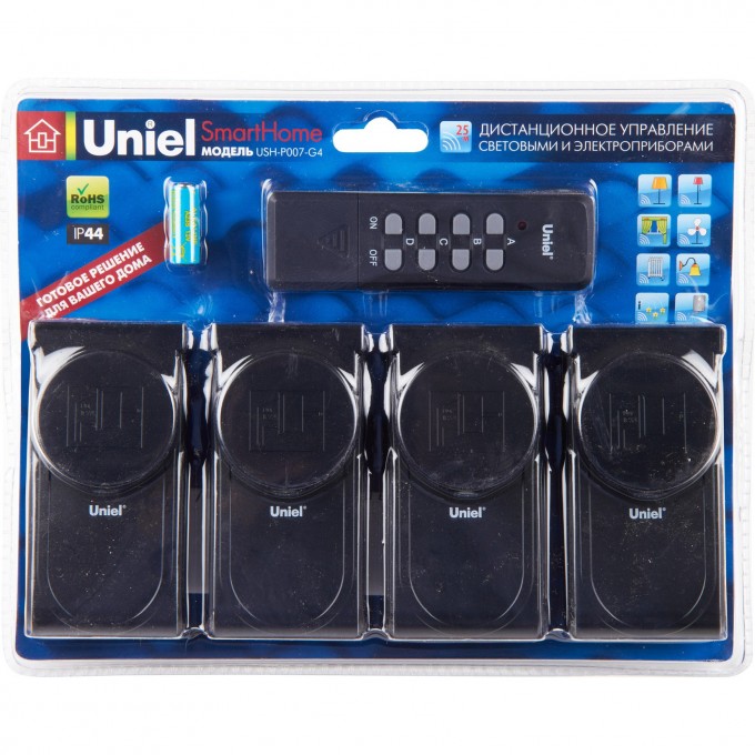 Пульт UNIEL USH-P007-G4-1000W-25M BLACK 03787 Пульт UNIEL USH-P007-G4-1000W-25M BLACK 03787
