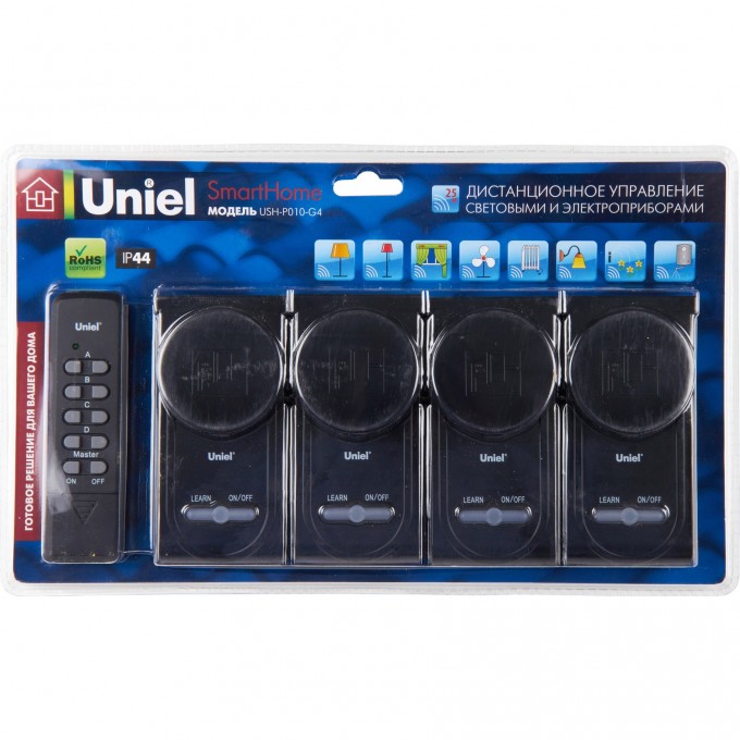 Пульт UNIEL USH-P010-G4-3600W-25M BLACK 03790 Пульт UNIEL USH-P010-G4-3600W-25M BLACK 03790