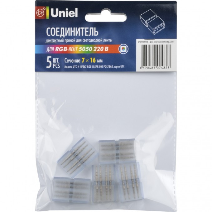 Соединитель контактный UNIEL UTC-K-14/B67-RGB CLEAR 005 POLYBAG 10826 Соединитель контактный UNIEL UTC-K-14/B67-RGB CLEAR 005 POLYBAG 10826