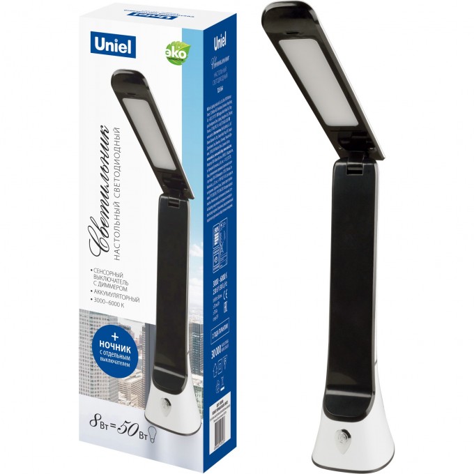 Светильник UNIEL TLD-564 White-Black/LED/500Lm/3000-6000K/Dimmer/NightLight UL-00006474 Светильник UNIEL TLD-564 White-Black/LED/500Lm/3000-6000K/Dimmer/NightLight UL-00006474