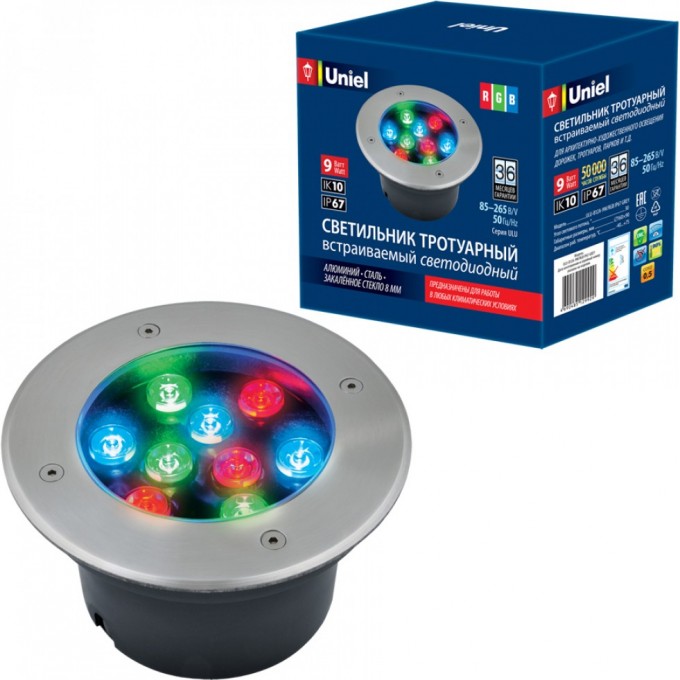 Светильник UNIEL ULU-B12A-9W/RGB IP67 GREY UL-00006824 Светильник UNIEL ULU-B12A-9W/RGB IP67 GREY UL-00006824