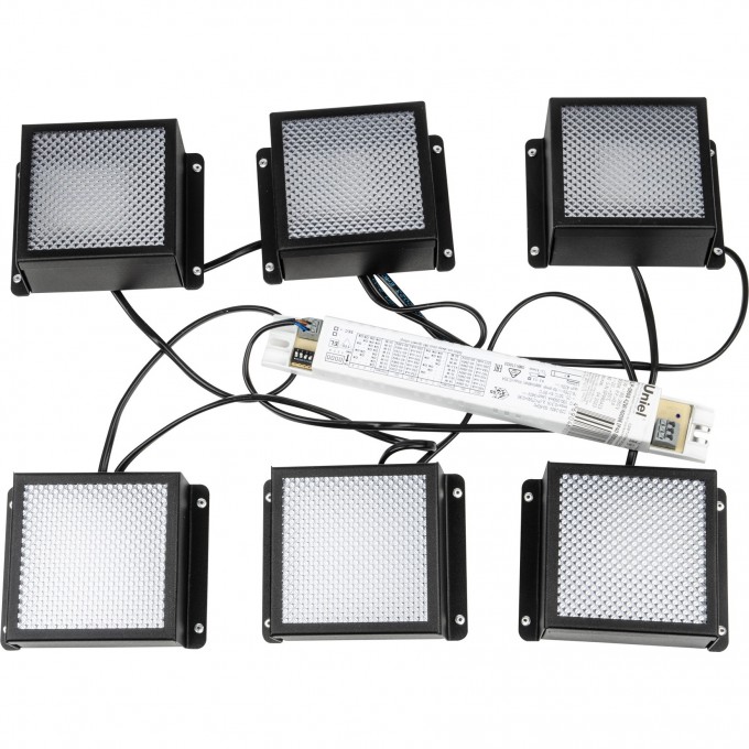Светильники светодиодные UNIEL ULP-0808 42W/4000К IP40 GRILYATO BLACK KIT06, комплект из 6шт UL-00011061 Светильники светодиодные UNIEL ULP-0808 42W/4000К IP40 GRILYATO BLACK KIT06, комплект из 6шт UL-00011061