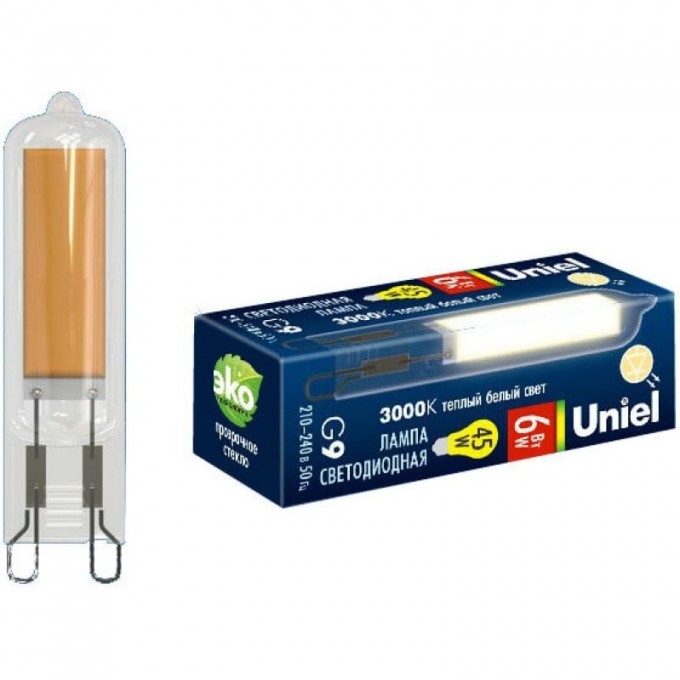 Светодиодная лампа UNIEL LED-JCD-6W/3000K/G9/CL GLZ08TR UL-00005057 Светодиодная лампа UNIEL LED-JCD-6W/3000K/G9/CL GLZ08TR UL-00005057