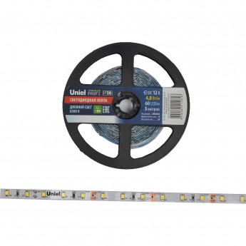 Светодиодная лента UNIEL ULS-M11-2835-60LED/m-8mm-IP20-DC12V-4,8W/m-5M-6500K PROFI катушка в герметичной упаковке Светодиодная лента UNIEL ULS-M11-2835-60LED/m-8mm-IP20-DC12V-4,8W/m-5M-6500K PROFI катушка в герметичной упаковке