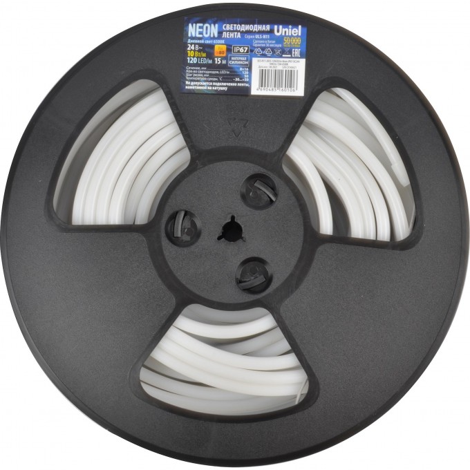Светодиодная лента UNIEL ULS-N11-2835-120LED/m-8mm-IP67-DC24V-10W/m-15M-6500K катушка в герметичной упаковке UL-00009098 Светодиодная лента UNIEL ULS-N11-2835-120LED/m-8mm-IP67-DC24V-10W/m-15M-6500K катушка в герметичной упаковке UL-00009098