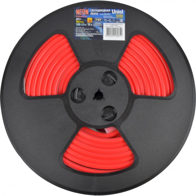 Светодиодная лента UNIEL ULS-N11-2835-120LED/m-8mm-IP67-DC24V-10W/m-15M-RED катушка в герметичной упаковке UL-00009101 Светодиодная лента UNIEL ULS-N11-2835-120LED/m-8mm-IP67-DC24V-10W/m-15M-RED катушка в герметичной упаковке UL-00009101