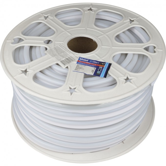 Светодиодная лента UNIEL ULS-N21-2835-120LED/m-8mm-IP67-220V-8W/m-50M-BLUE бобина UL-00002926 Светодиодная лента UNIEL ULS-N21-2835-120LED/m-8mm-IP67-220V-8W/m-50M-BLUE бобина UL-00002926