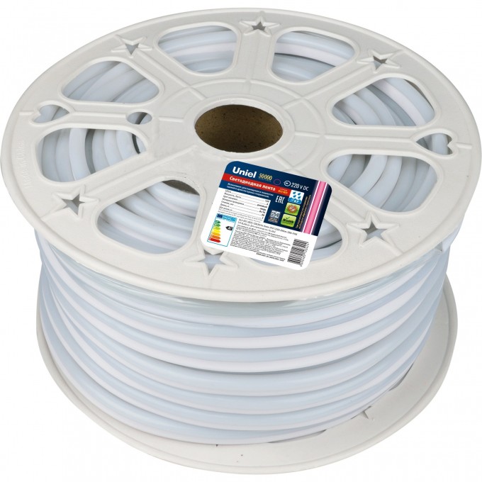 Светодиодная лента UNIEL ULS-N21-2835-120LED/m-8mm-IP67-220V-8W/m-50M-RED бобина UL-00003770 Светодиодная лента UNIEL ULS-N21-2835-120LED/m-8mm-IP67-220V-8W/m-50M-RED бобина UL-00003770