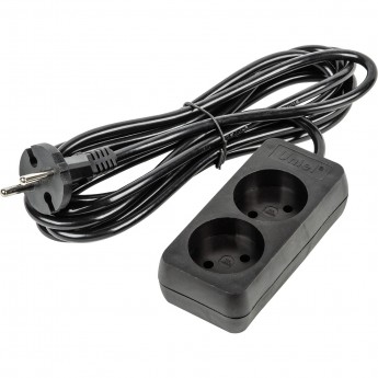 Удлинитель серии UNIEL S-CU2-3 BLACK , шнур 2м., 2 гнезда, 10A, б/з Удлинитель серии UNIEL S-CU2-3 BLACK , шнур 2м., 2 гнезда, 10A, б/з