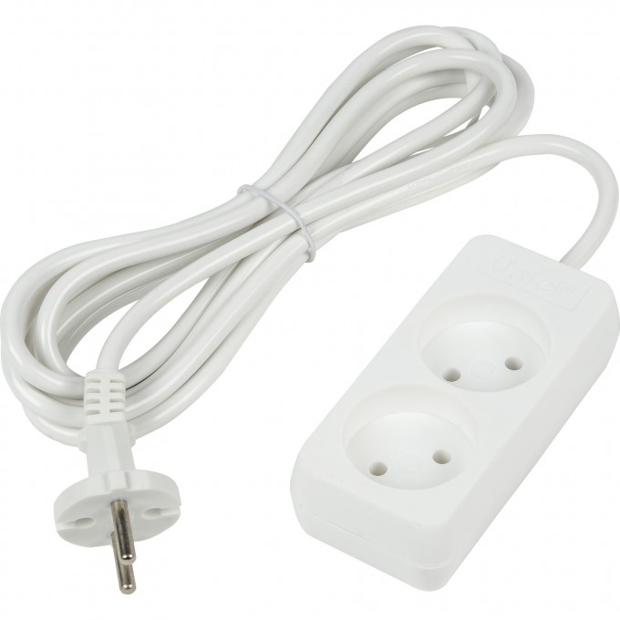 Удлинитель серии UNIEL S-CU2-3 WHITE , шнур 3м., 2 гнезда, 10A, б/з UL-00009977 Удлинитель серии UNIEL S-CU2-3 WHITE , шнур 3м., 2 гнезда, 10A, б/з UL-00009977