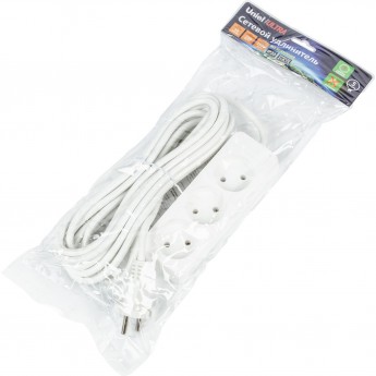 Удлинитель UNIEL S-CU3-5 WHITE серии Ultra, шнур 5м., 3 гнезда, 10A, б/з Удлинитель UNIEL S-CU3-5 WHITE серии Ultra, шнур 5м., 3 гнезда, 10A, б/з