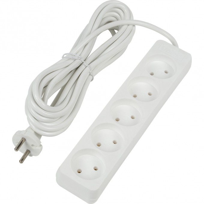 Удлинитель UNIEL S-CU5-5 WHITE серии Ultra, шнур 5м., 5 гнезд, 10A, б/з UL-00009991 Удлинитель UNIEL S-CU5-5 WHITE серии Ultra, шнур 5м., 5 гнезд, 10A, б/з UL-00009991