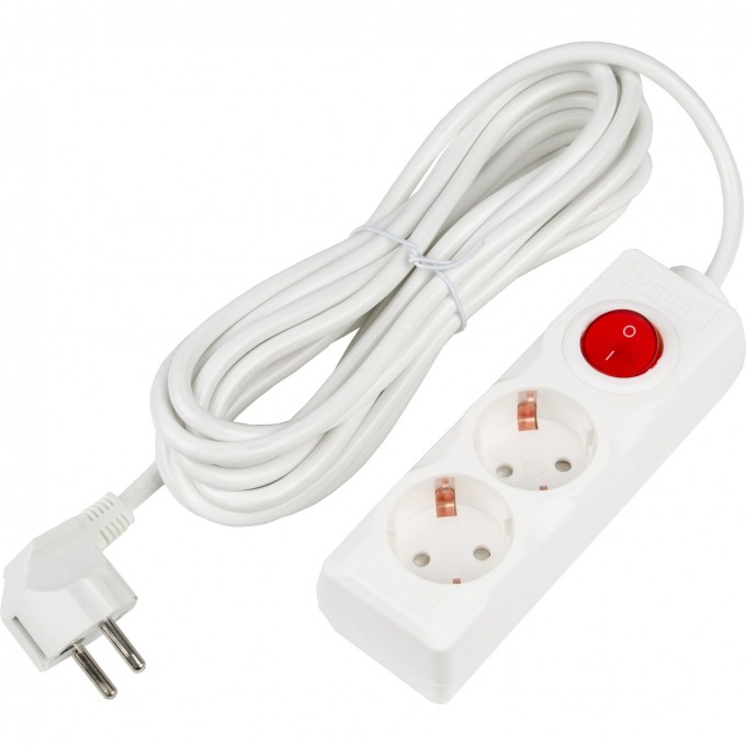 Удлинитель UNIEL S-GCU2-5B WHITE серии Ultra, шнур 5м., 2 гнезда, 16A, с/з UL-00010012 Удлинитель UNIEL S-GCU2-5B WHITE серии Ultra, шнур 5м., 2 гнезда, 16A, с/з UL-00010012