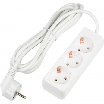 Удлинитель UNIEL S-GCU3-3 WHITE серии Ultra, шнур 3м., 3 гнезда, 16A, с/з Удлинитель UNIEL S-GCU3-3 WHITE серии Ultra, шнур 3м., 3 гнезда, 16A, с/з
