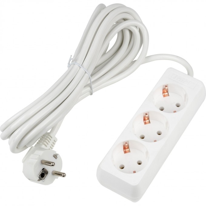 Удлинитель UNIEL S-GCU3-5 WHITE серии Ultra, шнур 5м., 3 гнезда, 16A, с/з UL-00010002 Удлинитель UNIEL S-GCU3-5 WHITE серии Ultra, шнур 5м., 3 гнезда, 16A, с/з UL-00010002