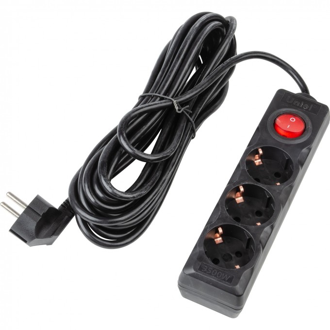 Удлинитель UNIEL S-GCU3-7B BLACK серии Ultra, шнур 7м., 3 гнезда, 16A, с/з UL-00010020 Удлинитель UNIEL S-GCU3-7B BLACK серии Ultra, шнур 7м., 3 гнезда, 16A, с/з UL-00010020