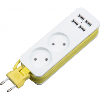 Удлинитель UNIEL TRAVEL S-CT2-1,5U WHITE/GREEN Удлинитель UNIEL TRAVEL S-CT2-1,5U WHITE/GREEN