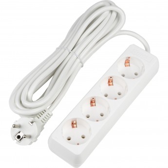 Удлинитель UNIELS-GCU4-5 WHITE серии Ultra, шнур 5м., 4 гнезда, 16A, с/з Удлинитель UNIELS-GCU4-5 WHITE серии Ultra, шнур 5м., 4 гнезда, 16A, с/з