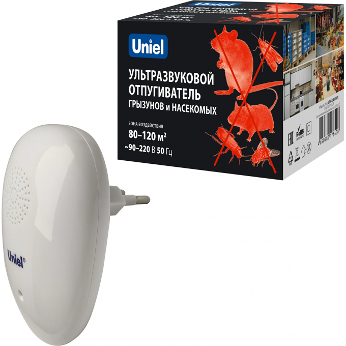 Ультразвуковой отпугиватель насекомых и грызунов UNIEL UDR-E14 WHITE UL-00010831 Ультразвуковой отпугиватель насекомых и грызунов UNIEL UDR-E14 WHITE UL-00010831